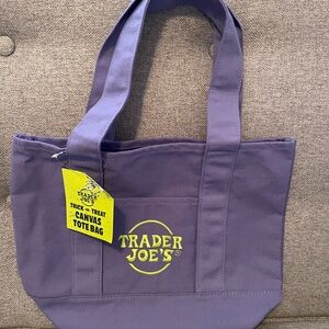 Trader Joe's Purple Canvas Tote Bag
